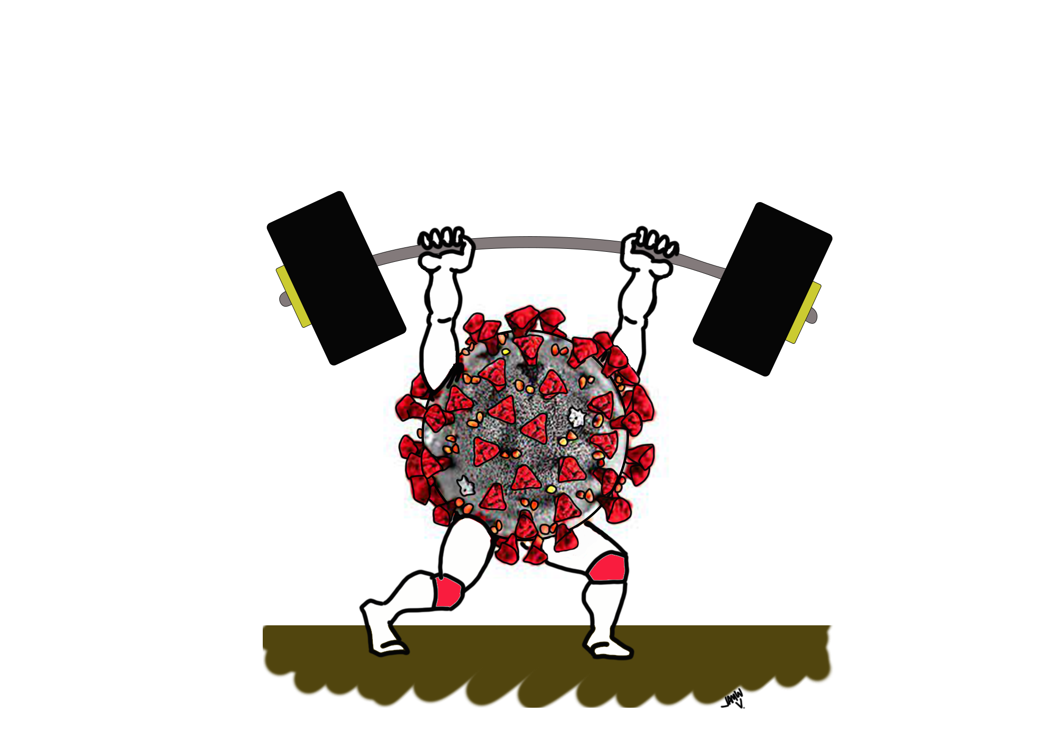 COVID virus and barbell
